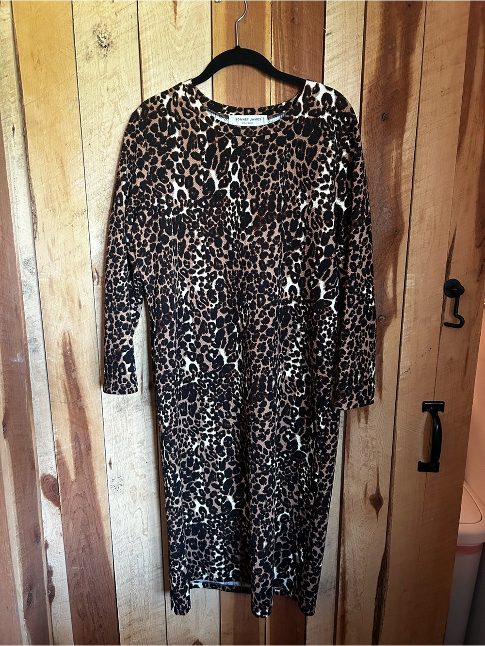 Sonnet James play dress Leopard print long sleeve XL
